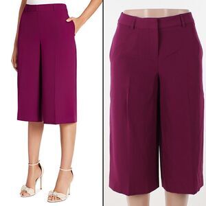 Tahari Asl Culotte Pants - Dark Pomegranate